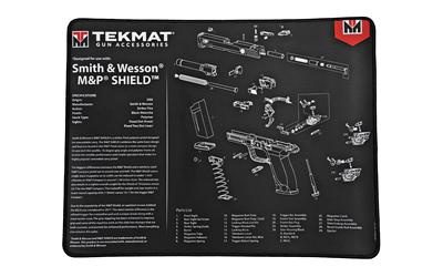 TEKMAT ULTRA PSTL MAT S&W SHIELD BLK, SKU TEKR20-SW-MP-SHIELD