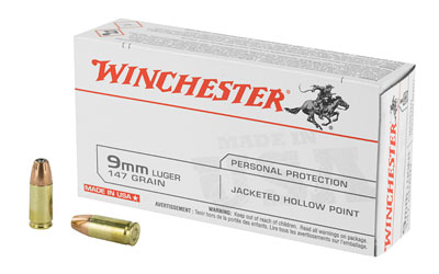 WIN USA 9MM 147GR JHP 50/500, SKU WNUSA9JHP2BX