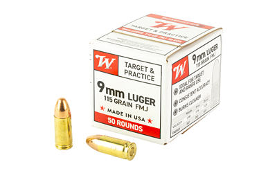 WIN USA 9MM LUGER 115GR FMJ 50/1000, SKU WNW9MM50